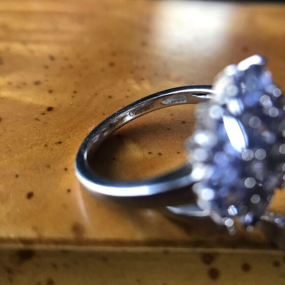 Natural Tanzanite Sterling Silver Ring Size 6 - Picture 6 of 9